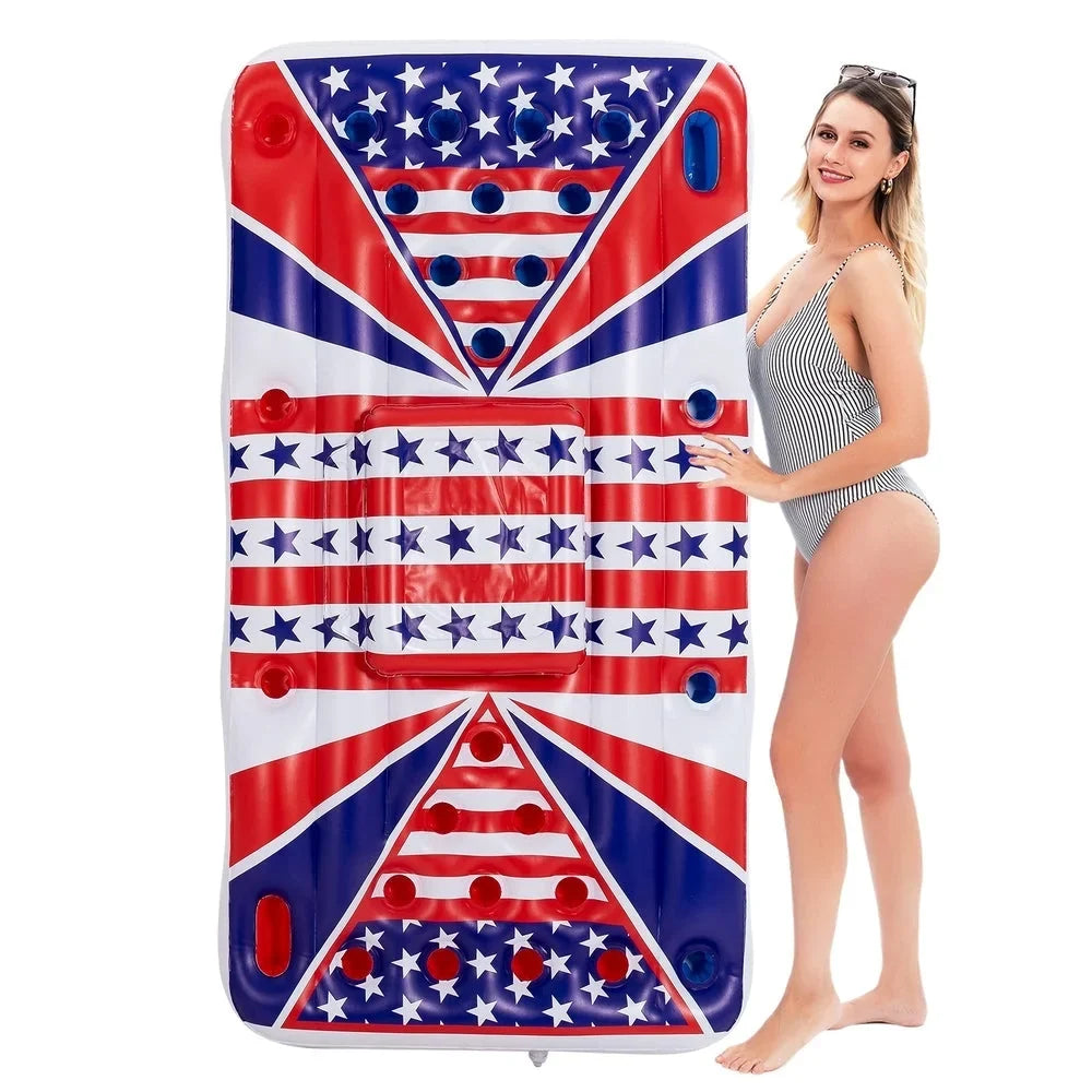 Float Cooler Floating Built-In with Beer Flag Pong American