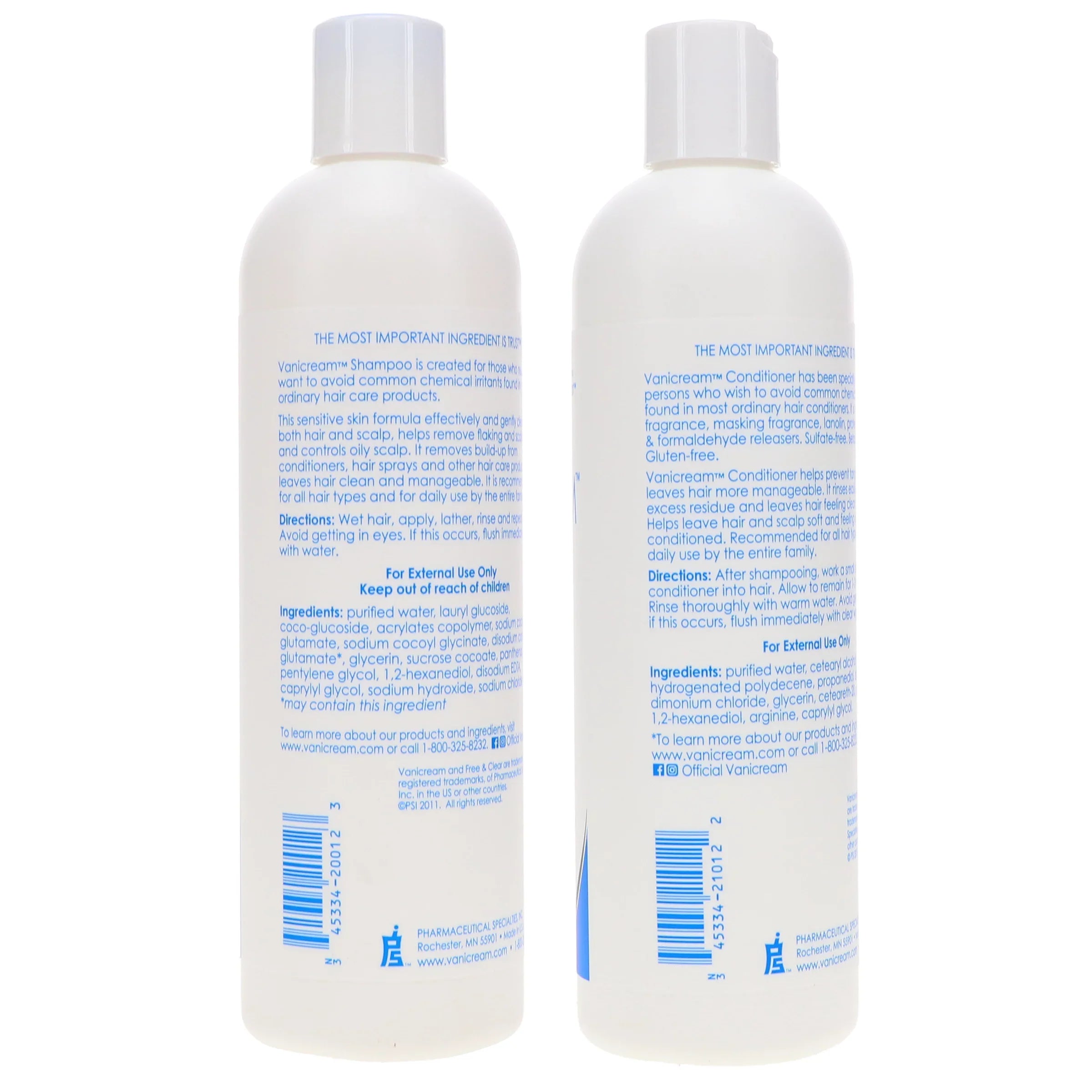 Combo 12 Vanicream oz & oz Conditioner Pack Shampoo 12