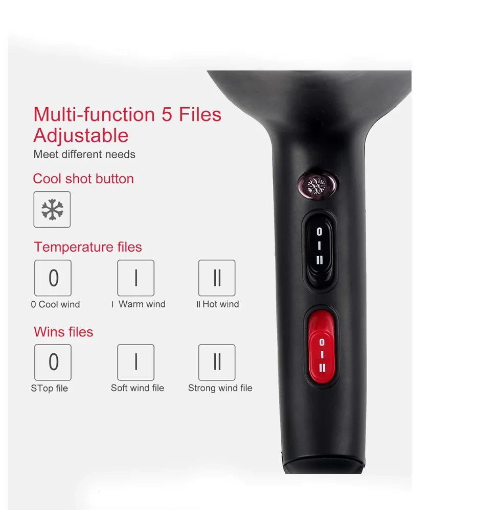 CONFU cold Hair Women, Dryer, Dryers Nozzle Settings, Hair Ionic and for Function Cool Concentrator Heat Dryer, air for 2400W Button, Shinier hot 2 3 and Results, Speed Shot