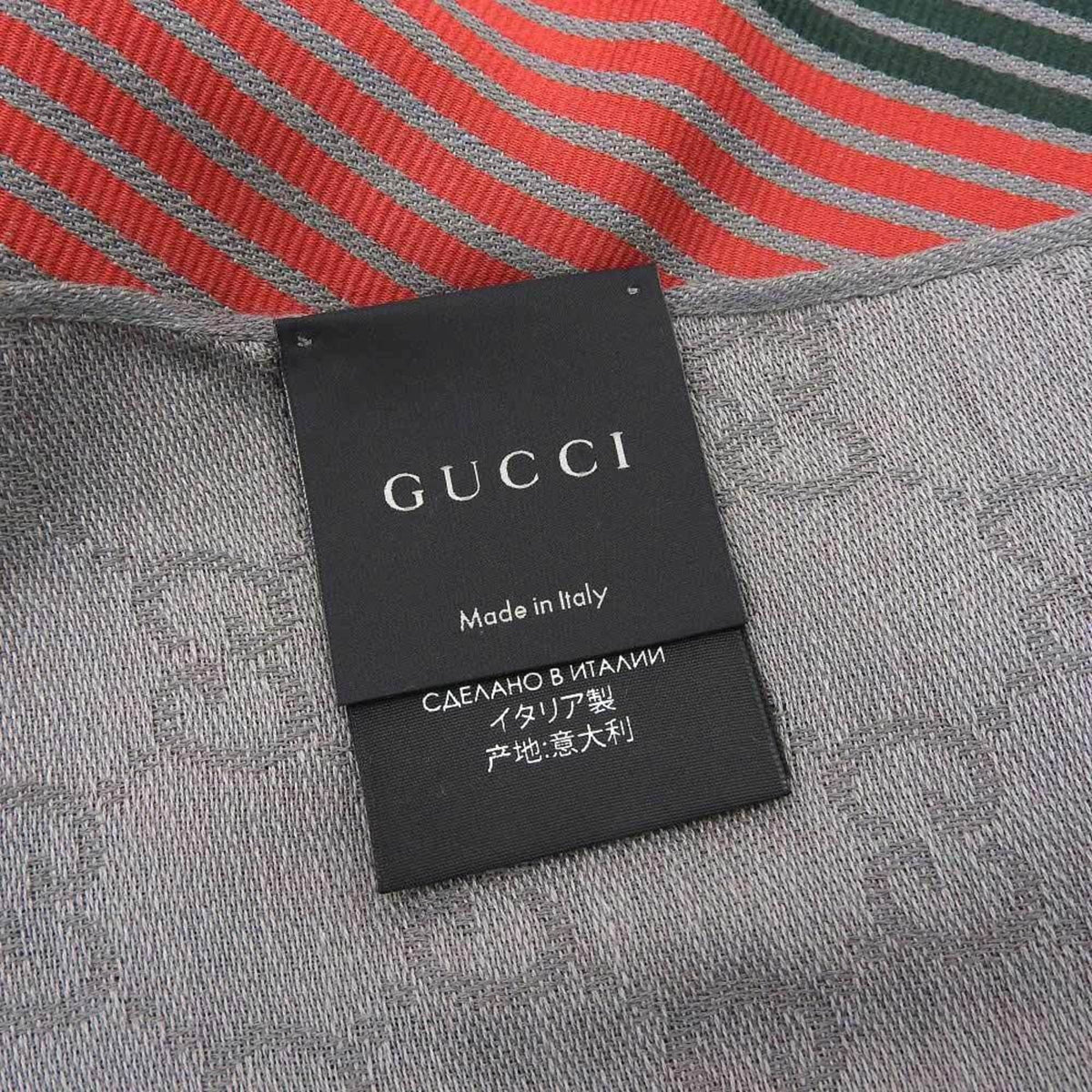 (Good) Stole Men,Women Silk Gucci Cotton Gray,Green,Red Color Pre-Owned