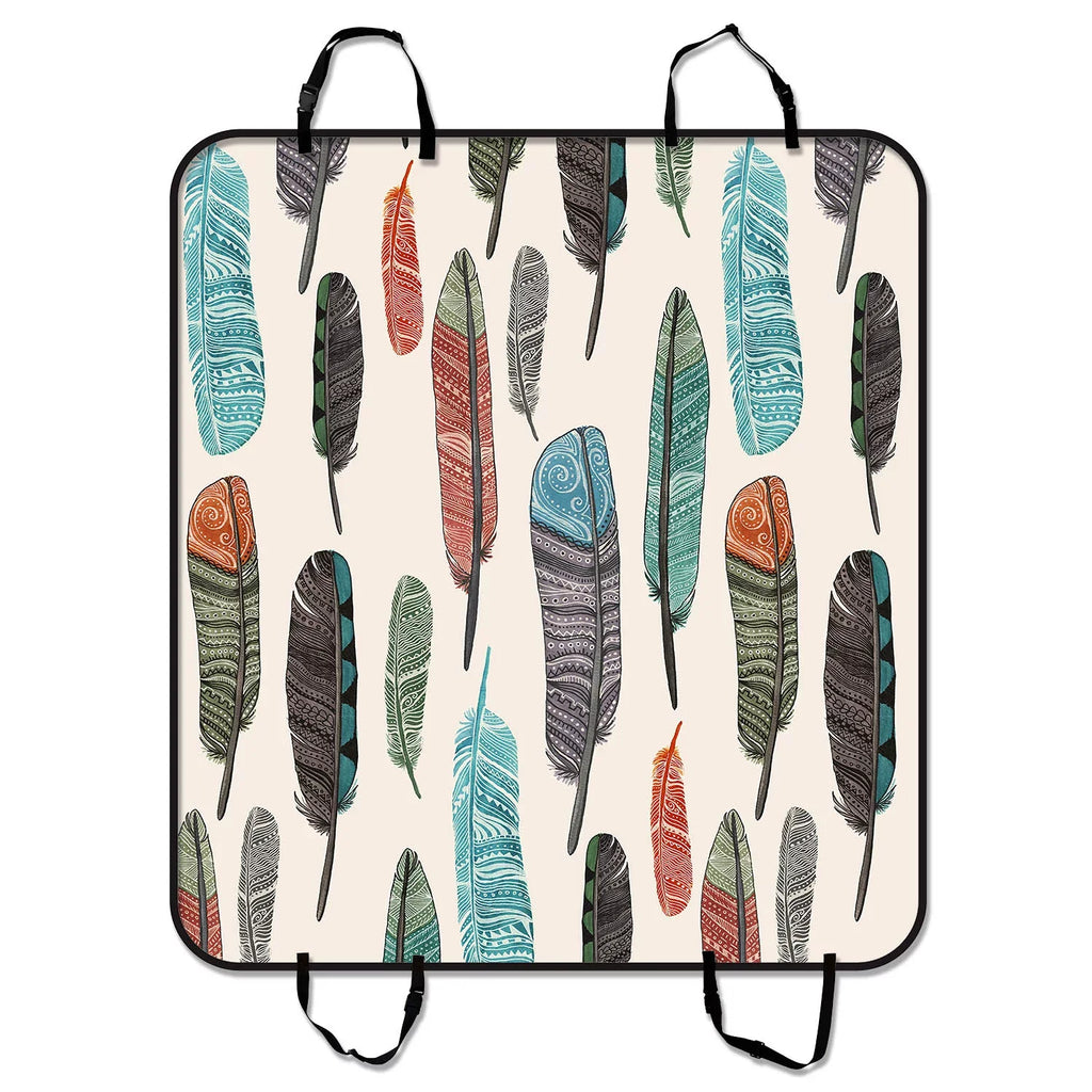 Car Trucks Colorful Cargo Seat SUV Mat inches For Hammock Car Feather Pet and Mat Trunk Cars Seat Cover Mat Aztec 54x60 GCKG Dog
