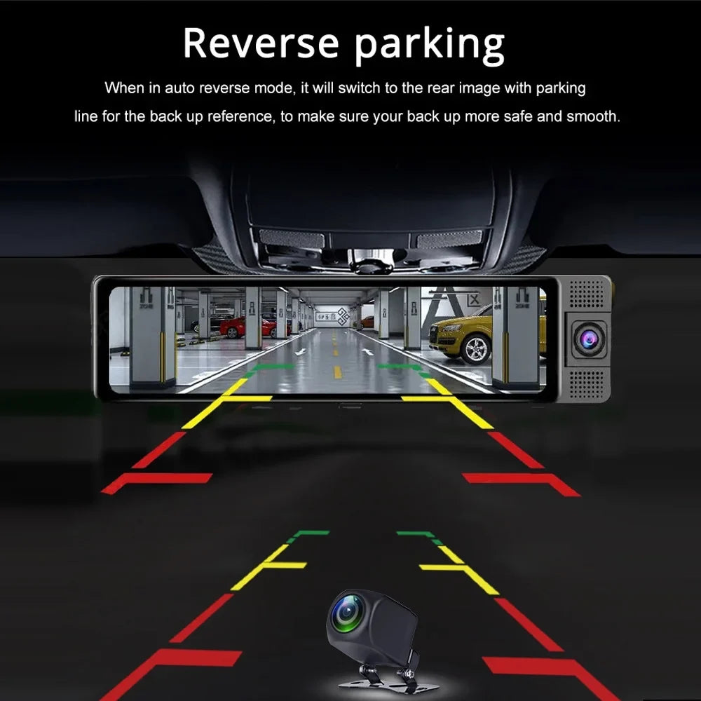 Walmeck Recorder Auto Driving Camcorder, Safety Angle Wide Mirror Rearview Recorder, Dashcam Camera, Car