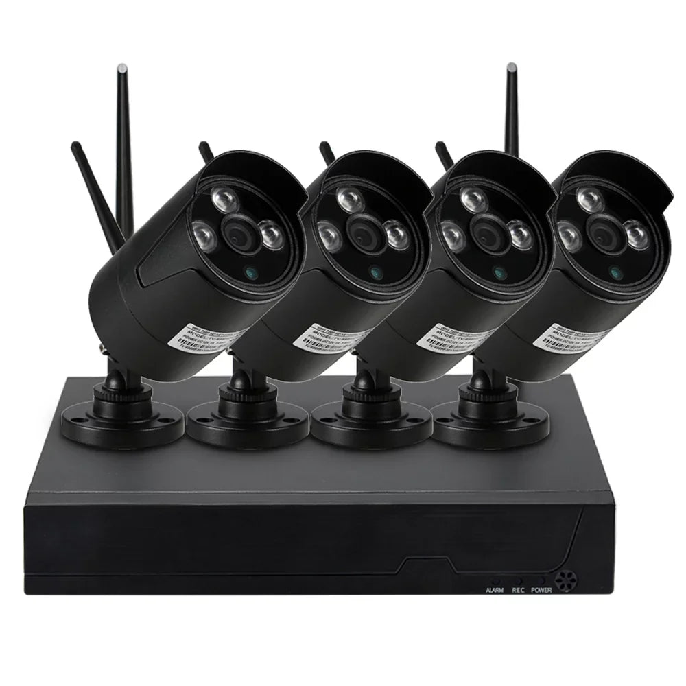 Motion Kit Waterproof P2P 1080P 4pcs HD with Detection Camera Control WiFi WiFi CCTV NVR IR-CUT Night System 1.0MP IP Phone 4CH Wireless Outdoor Vision for Support