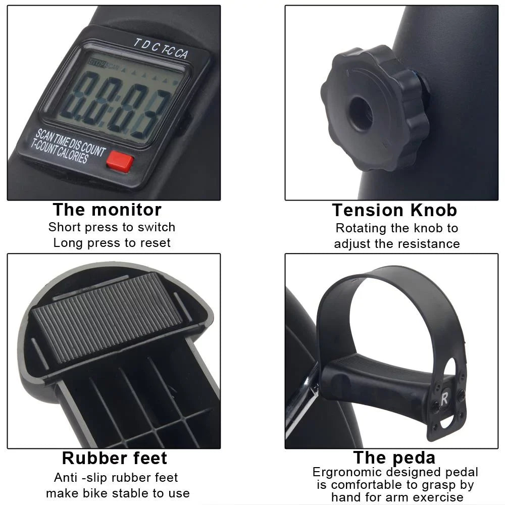 Desk Bike Black Home Under ExerciseTherapy GoDecor Bicycle, Pedal Exerciser,