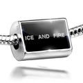 Sterling Neonblond And Clear on Cubes Black Fire Silver Ice Bead 925 Charm Ice