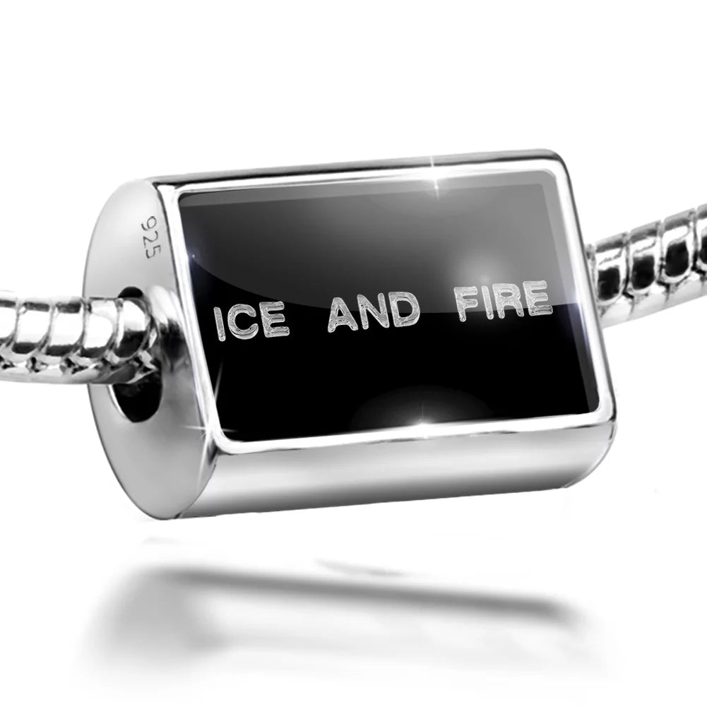 Sterling Neonblond And Clear on Cubes Black Fire Silver Ice Bead 925 Charm Ice
