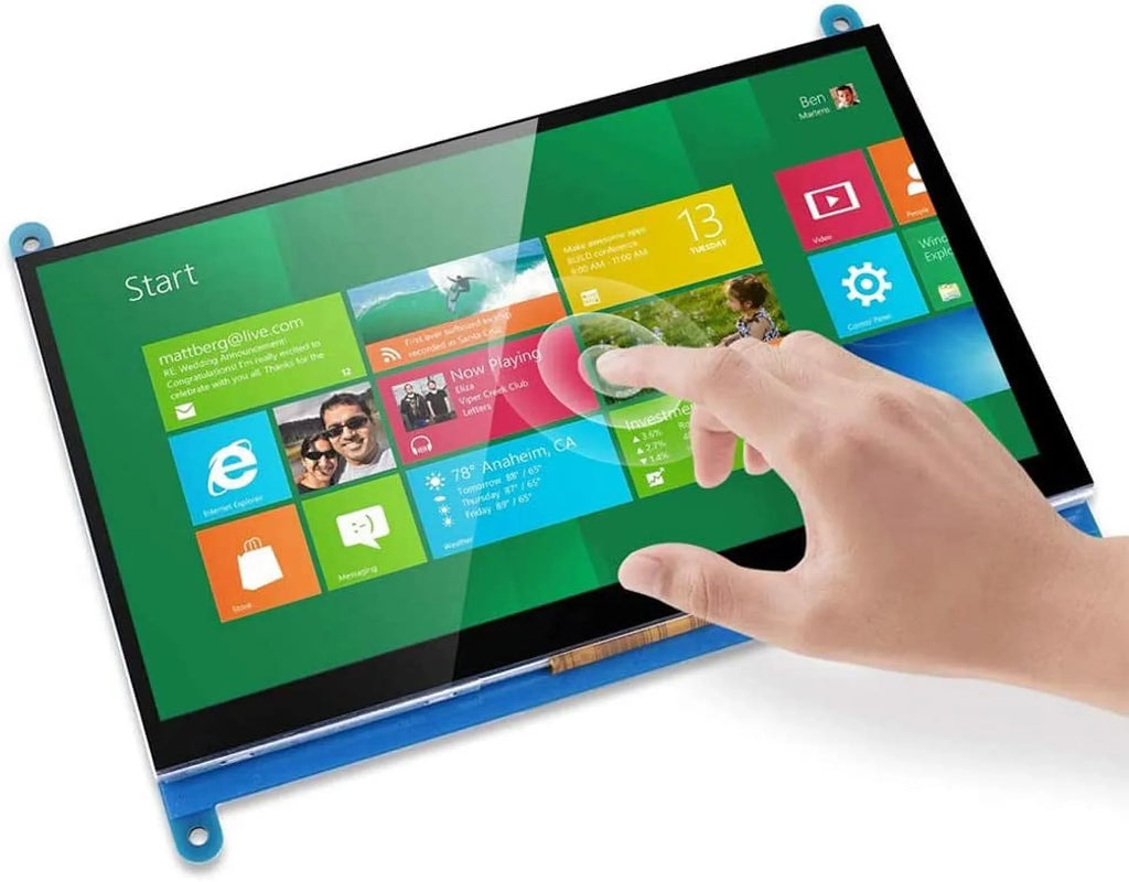 inch Touch Treedix Capacitive Module LCD Compatible 3B+/4B Raspberry 1024x600 HDMI 7 Screen Pi Display with Monitor