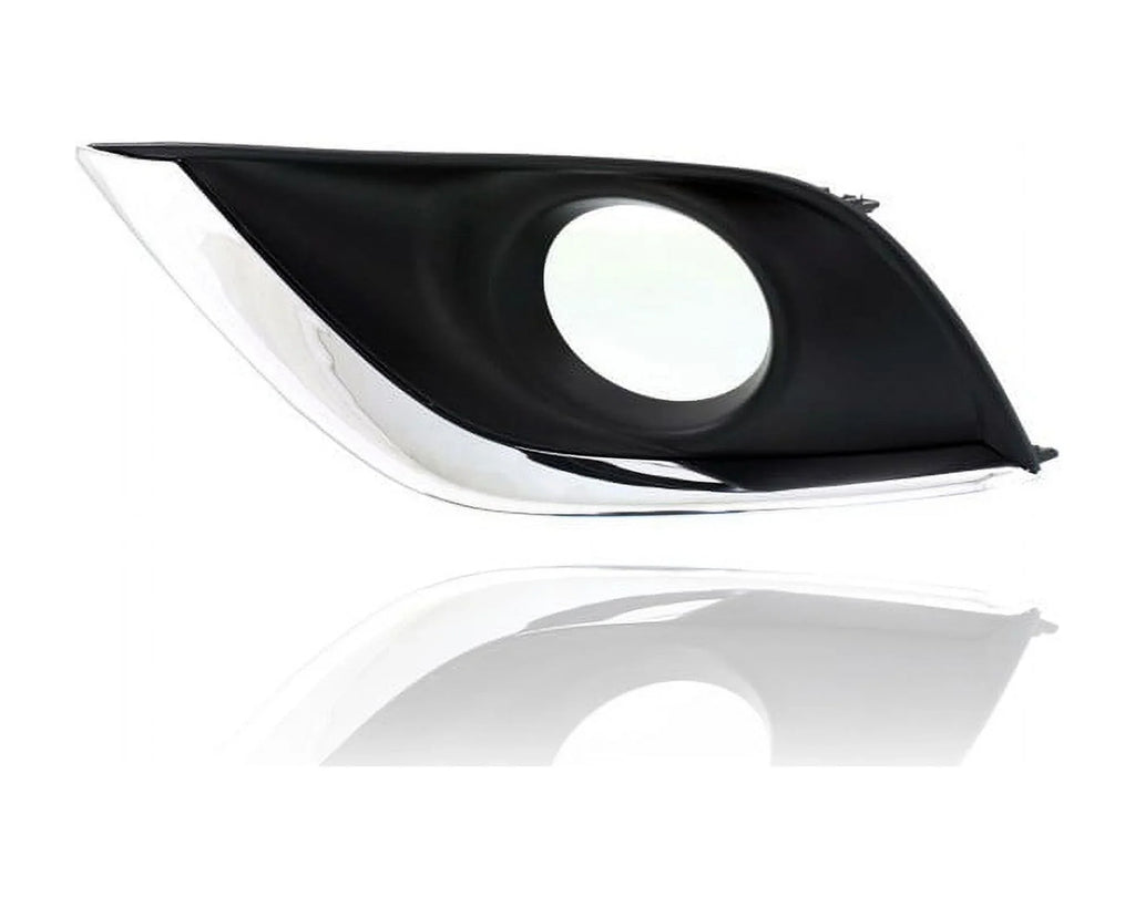 Passenger + Chrome Molding Cover & for Versa Pair, Fog Sedan - Right Light Bezel Hole Set SV/SE/SL- 622576W80A With Driver Black - Compatible/Replacement - '15-19 Left 622566W80A, Nissan