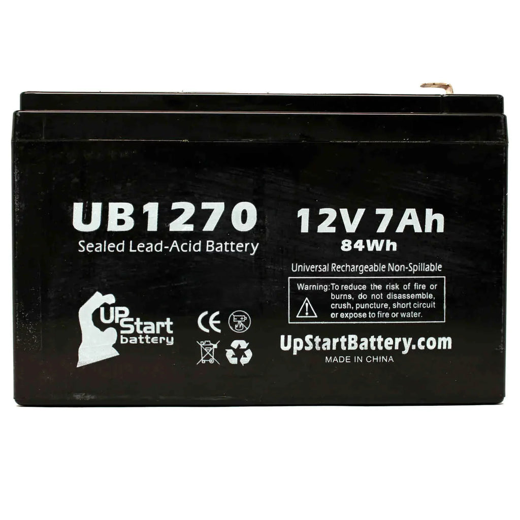 Sealed Battery Includes (12V, 4 Replacement Universal Battery - F1 UB1270 7Ah, SLA) Acid Pack Terminal, 7000mAh, Terminal AGM, F1 PCM35 - Lead Compatible - to F2 Upsonic 2x Adapters
