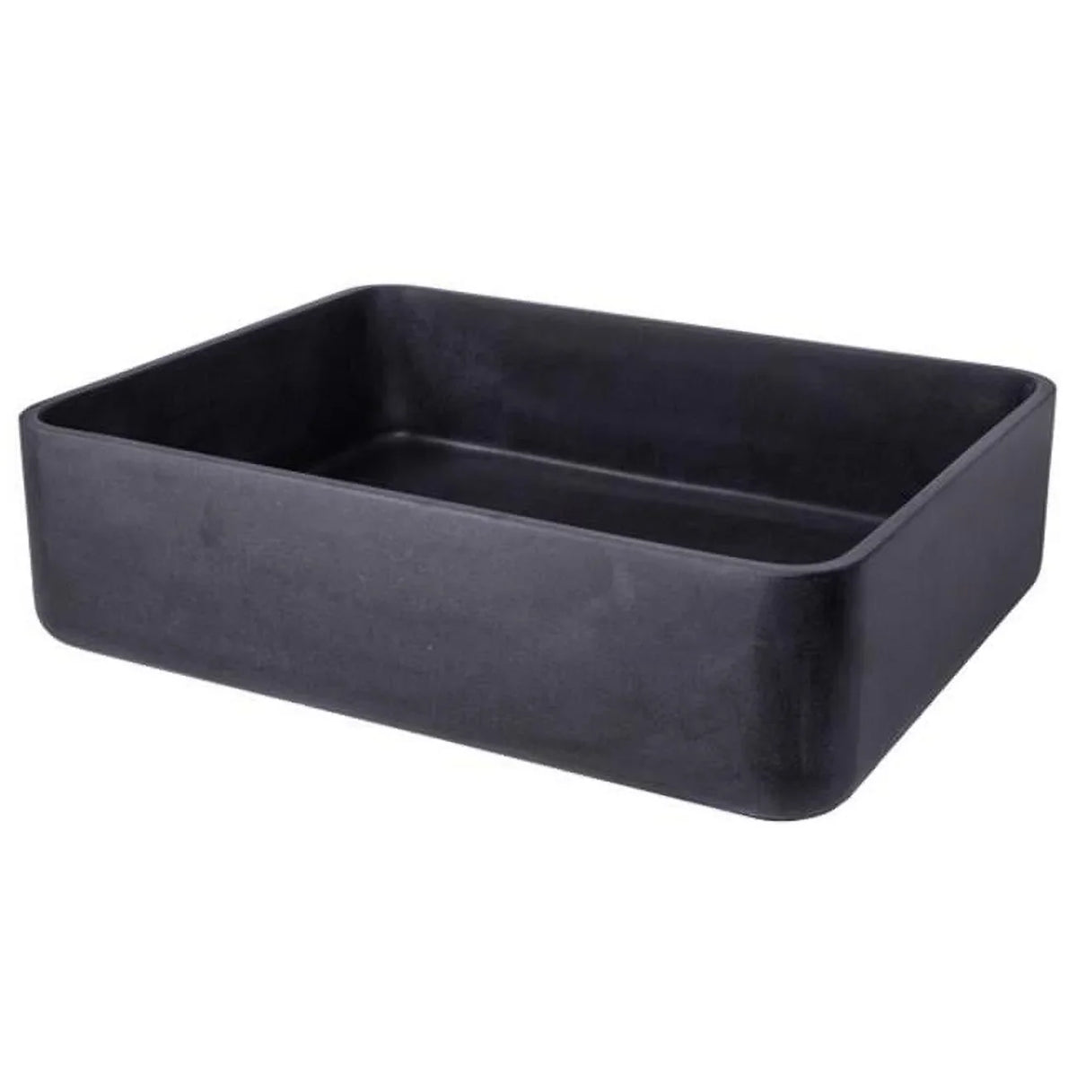 Rectangular EB-S047LS-H Lava Lip Vessel Thin - Sink Black Stone