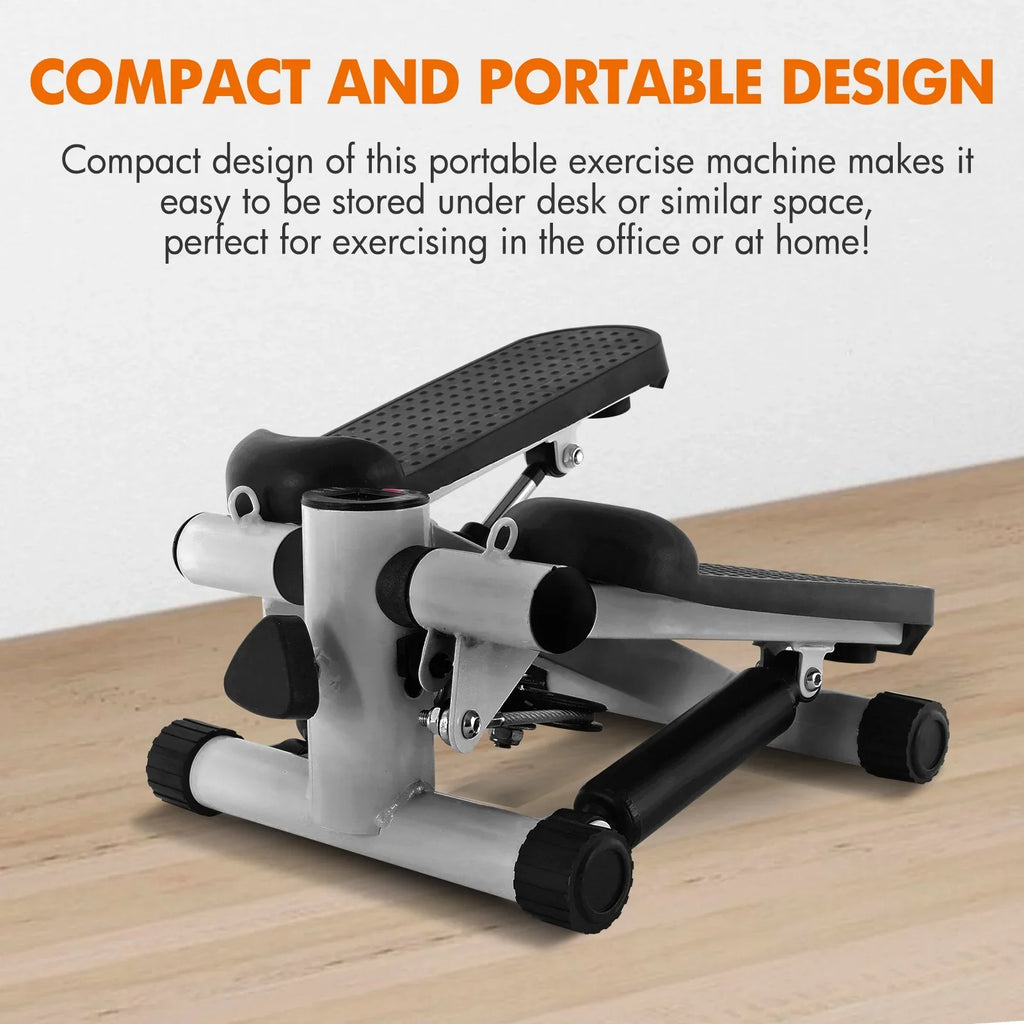 Exercise, Cardio Stepper with Stride Stepper Height Resistance Mini Stepper Equipment Gray for Bands, Stair Adjustable