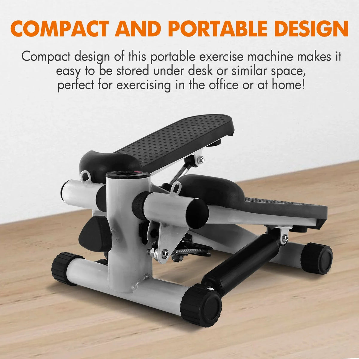 Exercise, Cardio Stepper with Stride Stepper Height Resistance Mini Stepper Equipment Gray for Bands, Stair Adjustable