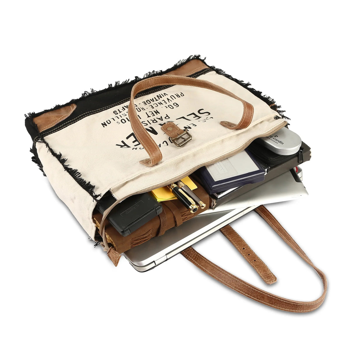 bag mer de upcycled hand tote bag bag Vintage sel bags radiant crafts canvas leather canvas upcycled