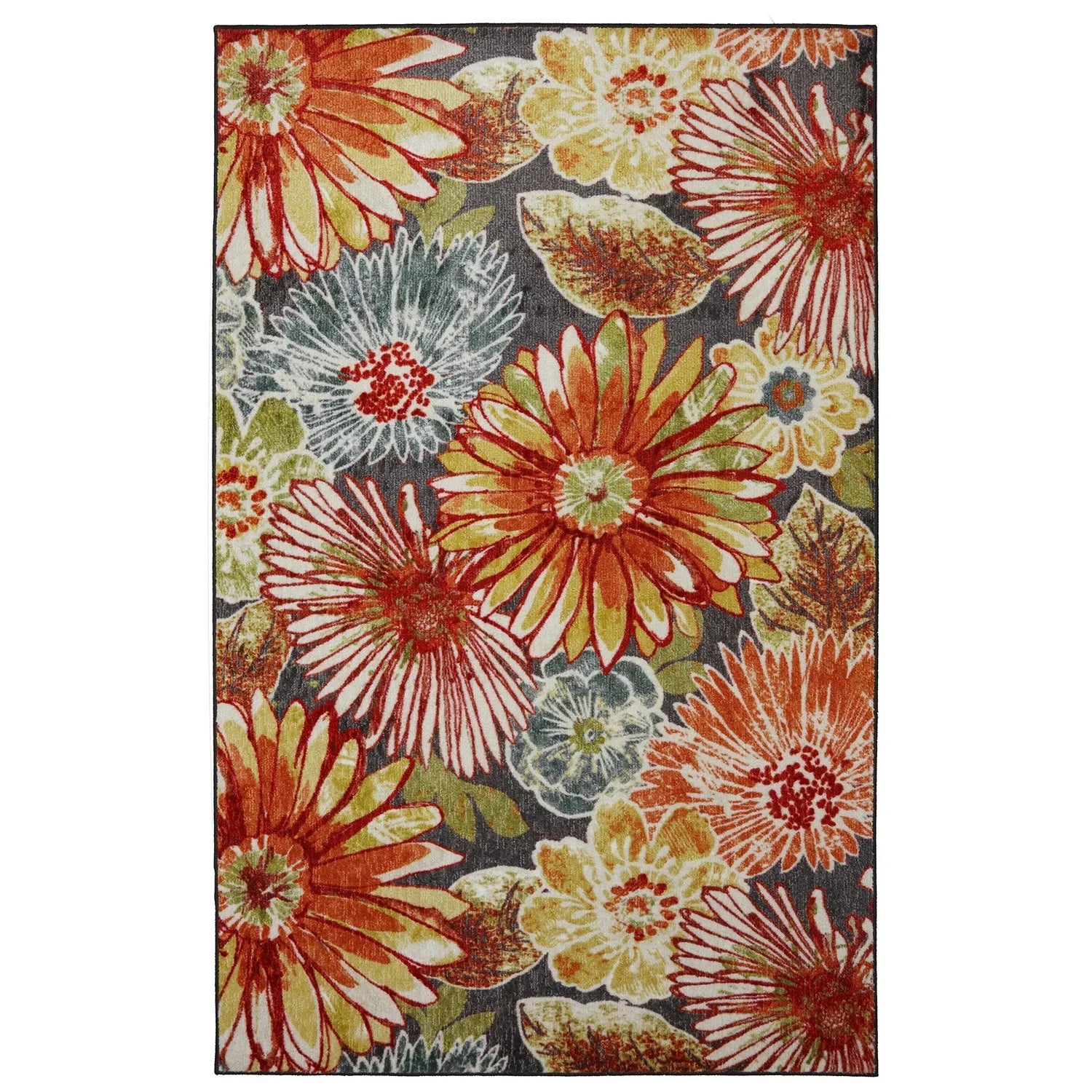 Charm 7'6"x10', Area Rug, Wave Printed New Multi Grey Mohawk Home & Orange