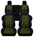 JK Jeep Wrangler Seat Cotton Covers:Black Rear and & 2013-2018 T291-Designcovers Front Bench Fits Split 4-Door Green Hunter -