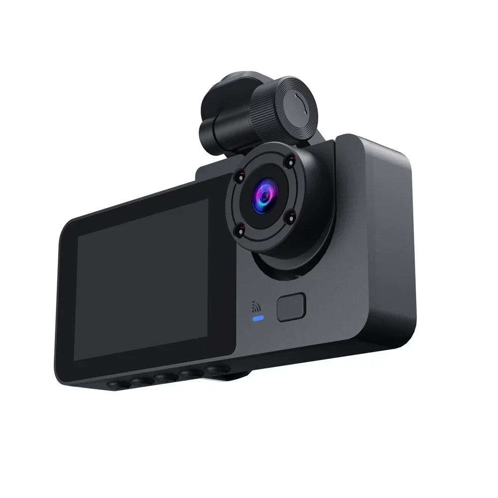 Inside Shinysix Support & One-Key Inch Lock Camera 1080P Recording Motion Rear 2 Detection Dash DVR Driving Screen Camera Dashcam & Front Loop Night-Vision Recorder