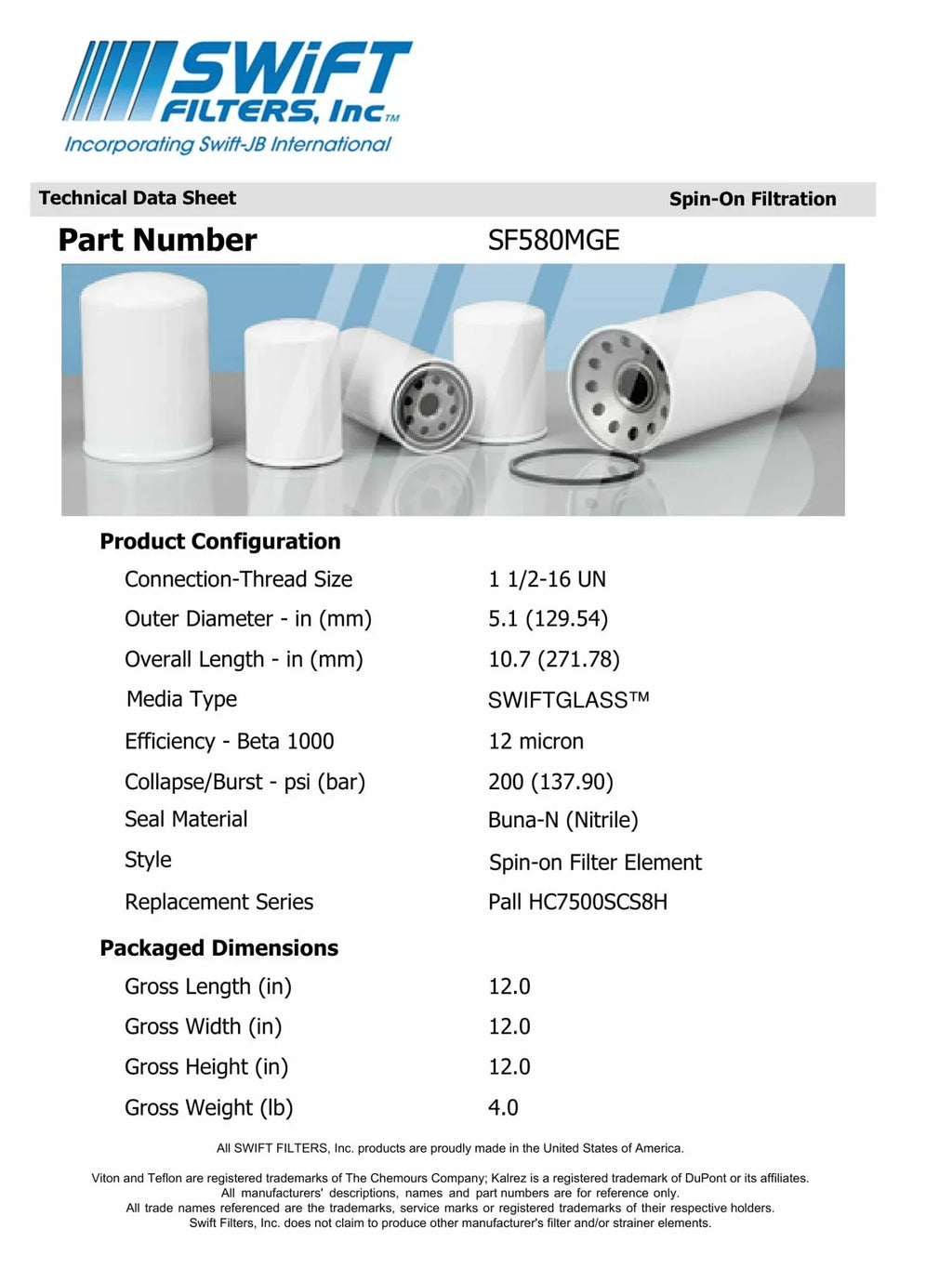 Interchange Micron for Microglass Direct HF6809in-On Filter 12 Element Construction FLEETGUARD