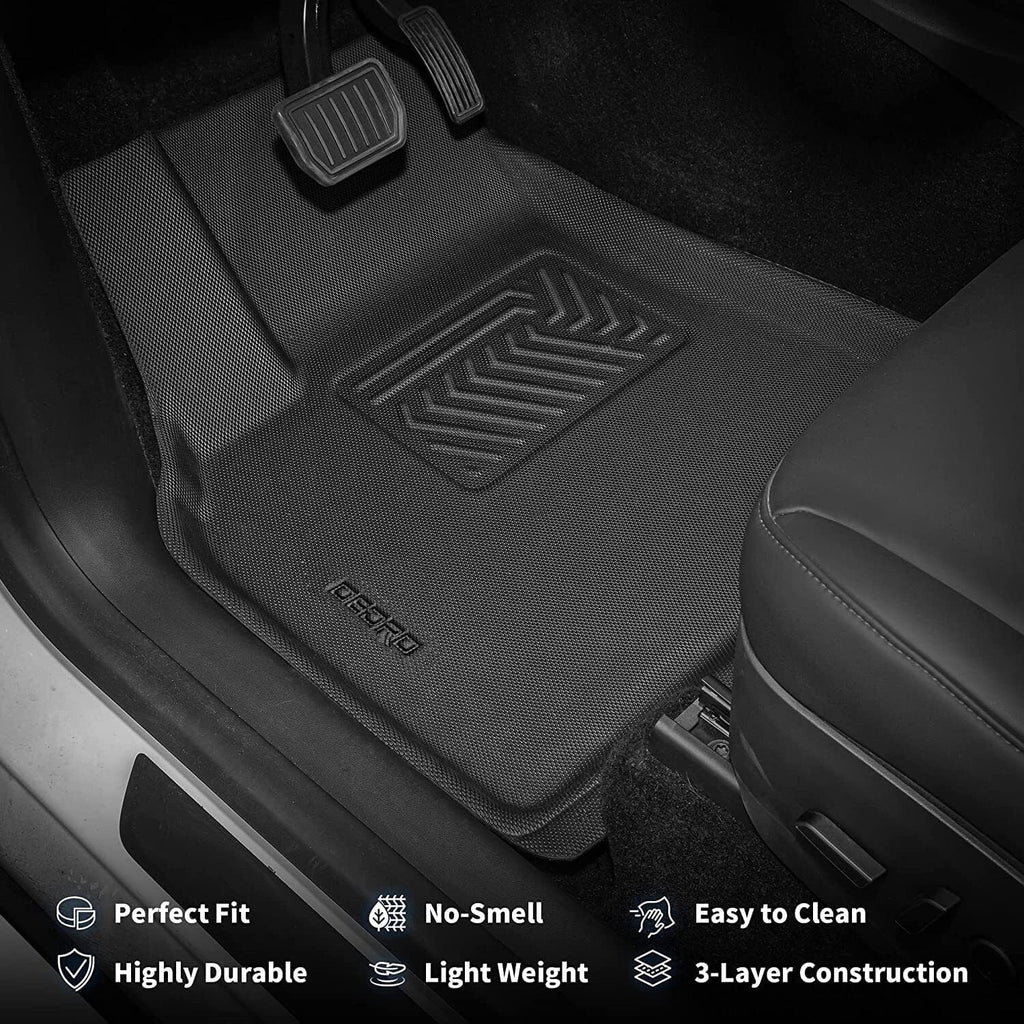 Weather for Set Liners Model Cargo Ledkingdomus Floor Mats Tesla Y 2020-2024 Trunk Ledkingdomus 5-Seat All