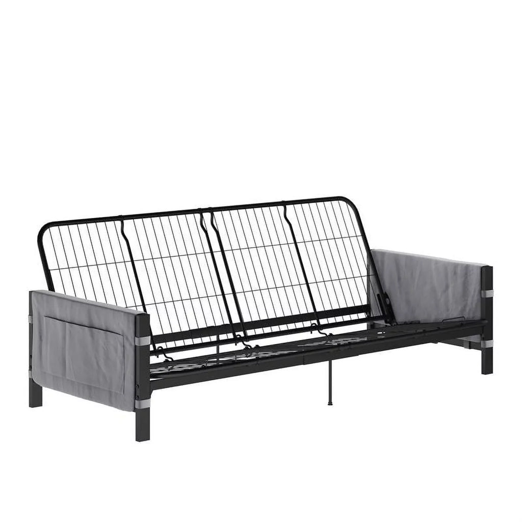 6" Futon with Melbourne Thermobonded in DHP Mattress Gray Storage Futon