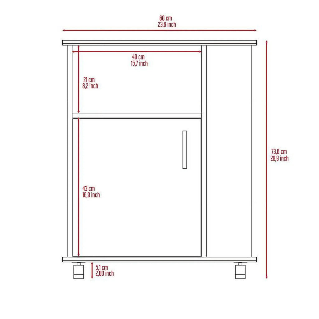 Kitchen and Service Set with Square Sink Cabinet 2-Piece Home Utility with Cart