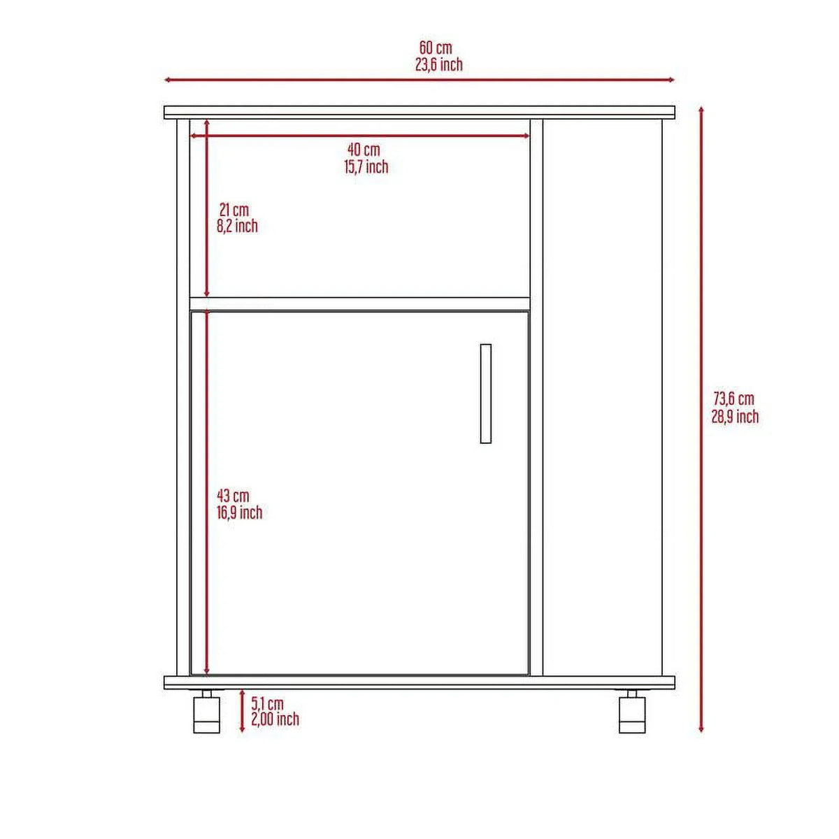 Kitchen and Service Set with Square Sink Cabinet 2-Piece Home Utility with Cart