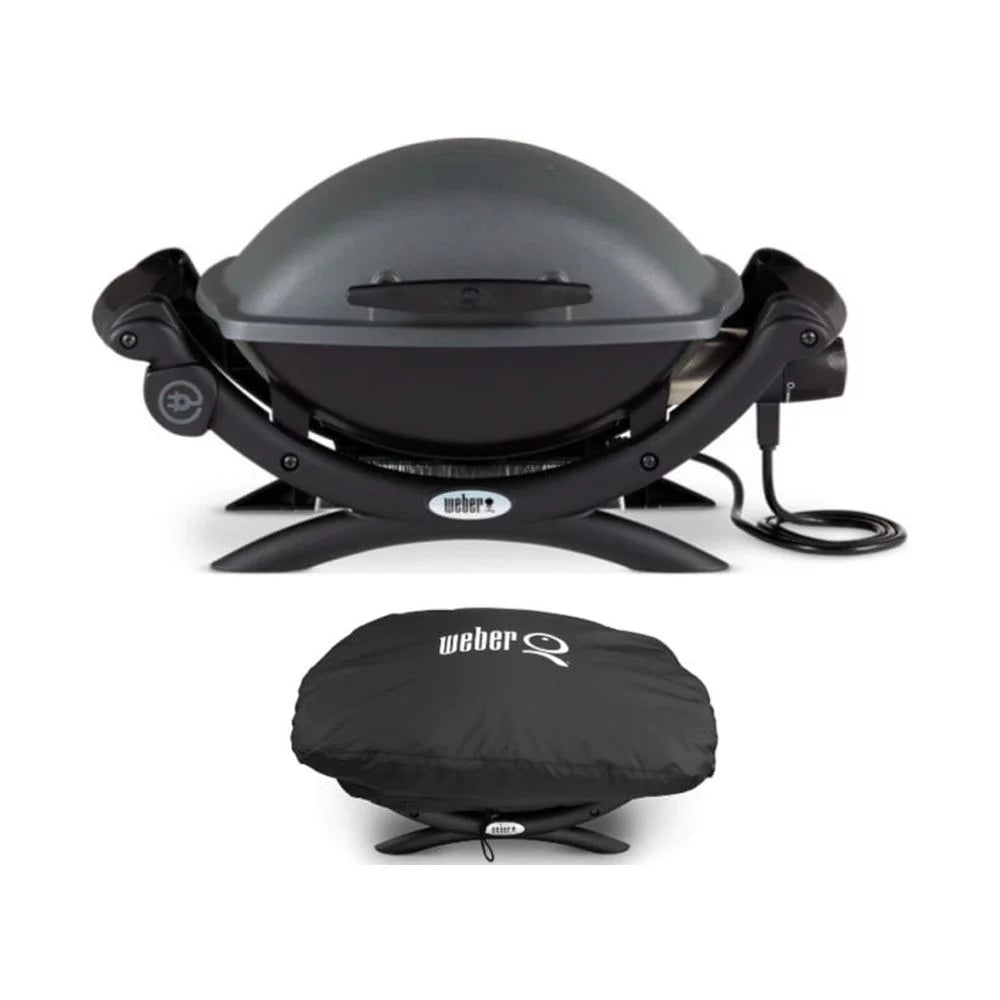 with Grill Grill Cover Q Electric Weber 1400 (Black)