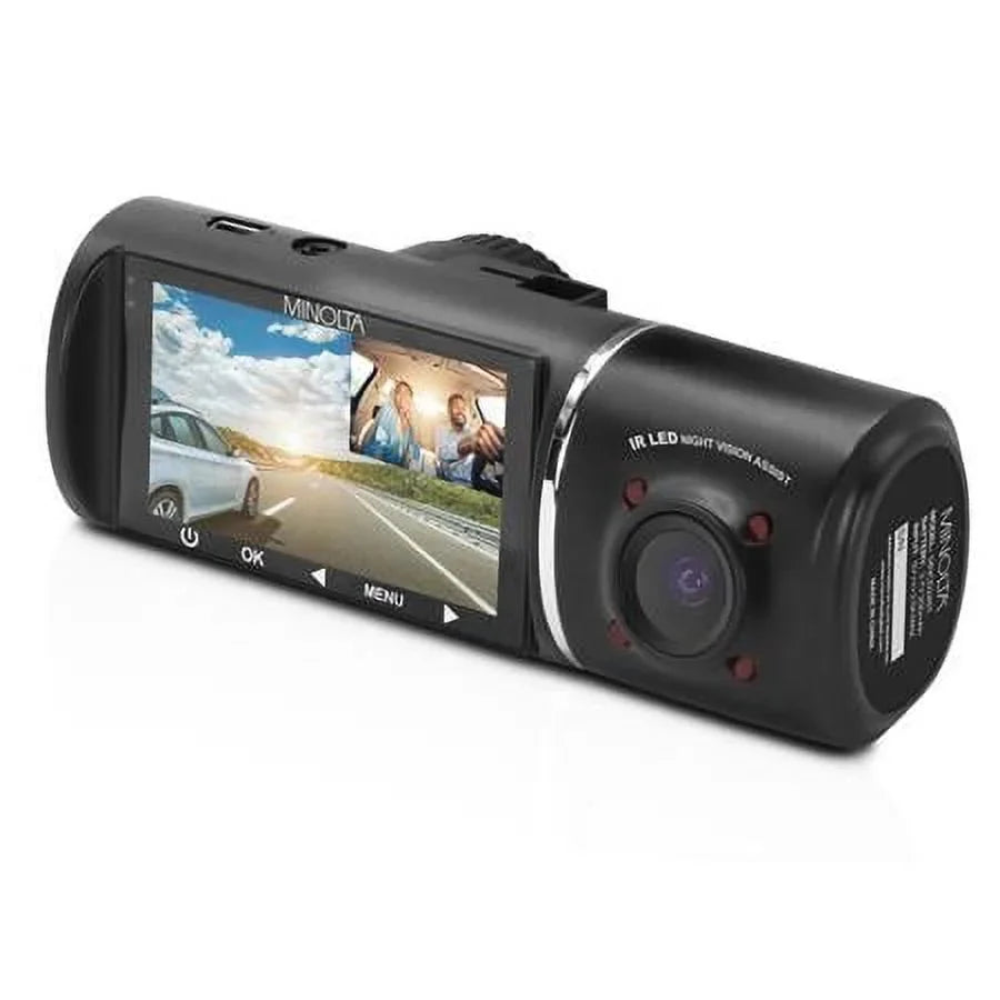 and Recording, Camera HD Black Rear MNCD245T Screen Full 3-Channel 2.45" Dash LCD Front with View