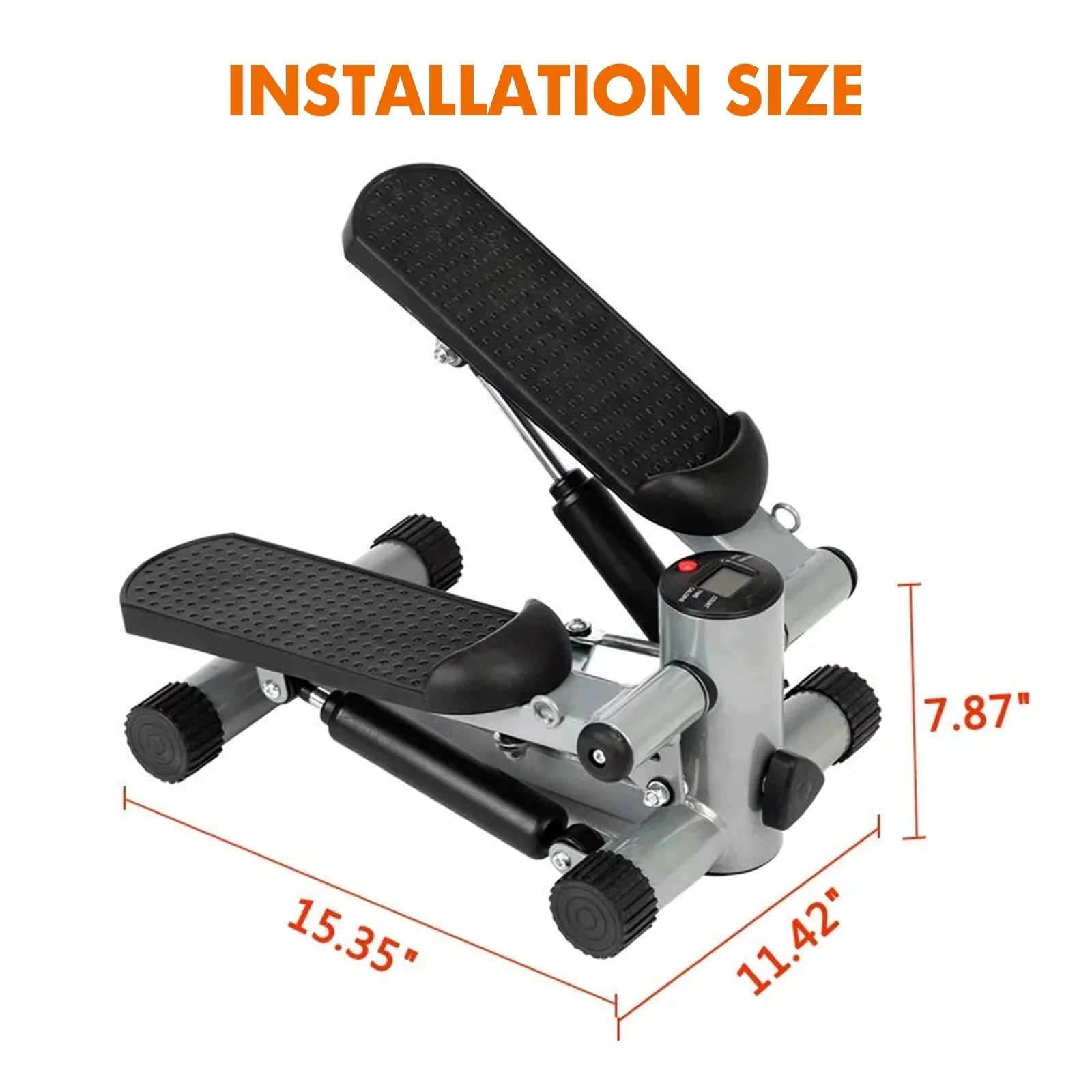 Exercise, Cardio Stepper with Stride Stepper Height Resistance Mini Stepper Equipment Gray for Bands, Stair Adjustable