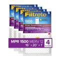Bacteria Smart Virus 12, Viruses, Allergens, Filter, & Bacteria, Air 16x20x1, 4 Captures MPR, Allergen, MERV by and Filtrete 3M, Furnace HVAC 1500 Filters