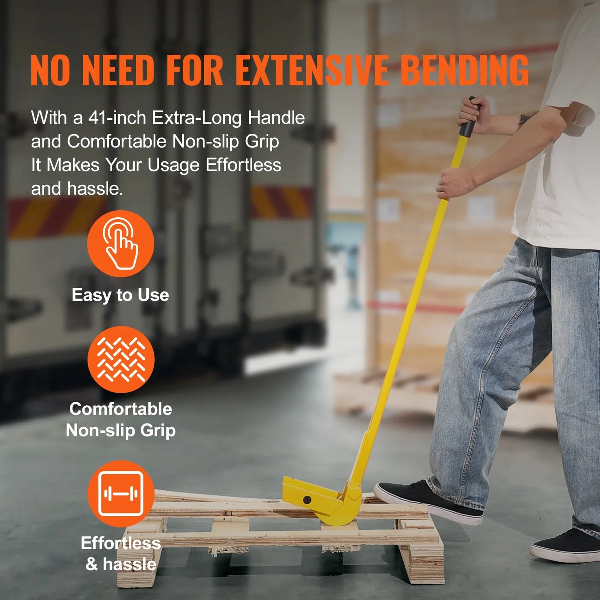 Wrecker Deck Bar BENTISM 41-Inch lbs Pry Pallet Buster Handle 2000 Tool Pallet