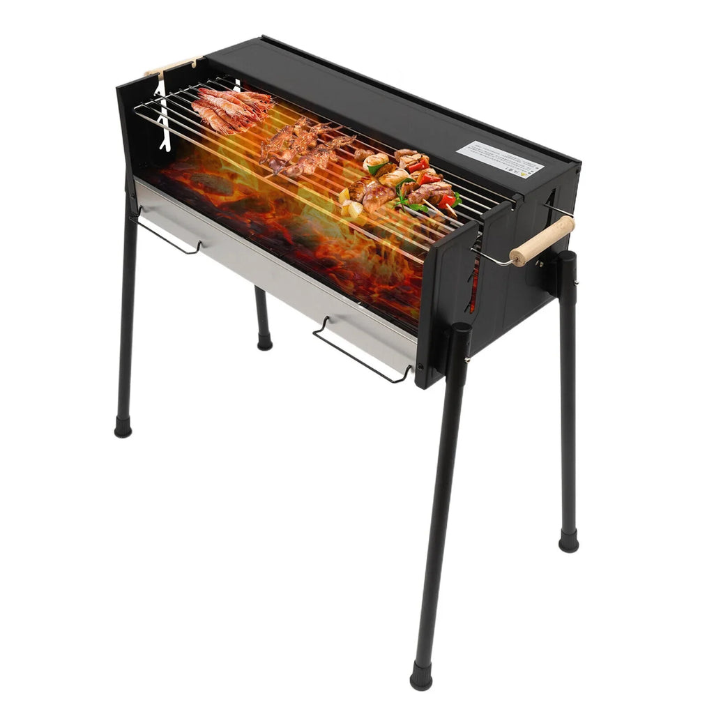 with Grill Food Folding Portable Charcoal Tool Charcoal Barbecue Grill BBQ Camping Kits Miumaeov for Grade Grill Stainless Picnic Grill 304 Steel