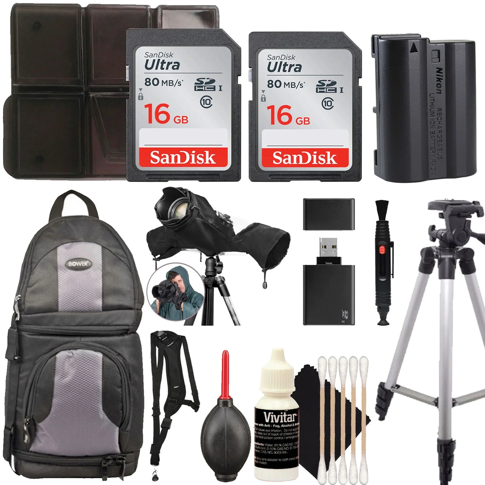 D850 Cards More Memory Z8 II D780 Z6 Nikon Tripod, Essentials Battery with Nikon EN-EL15c D500 Backpack, for Z7 Travel Z7II + Z6 Genuine D7500