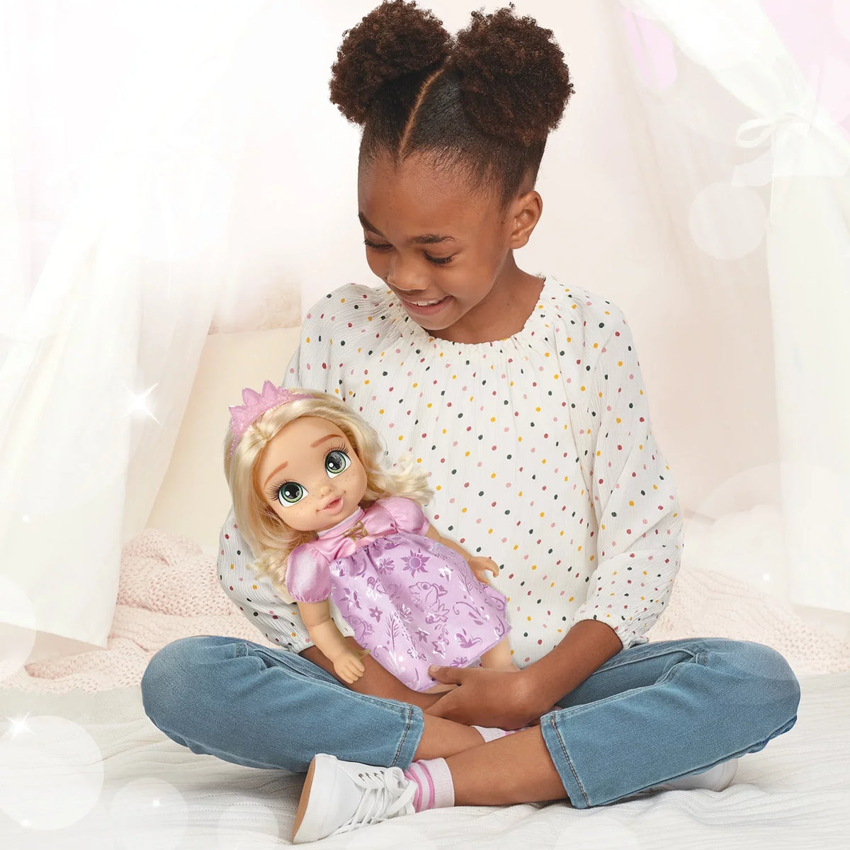 Princess Doll Includes Disney Deluxe Tiara inch and 8 Rapunzel 2+ Baby for Children Ages Bottle