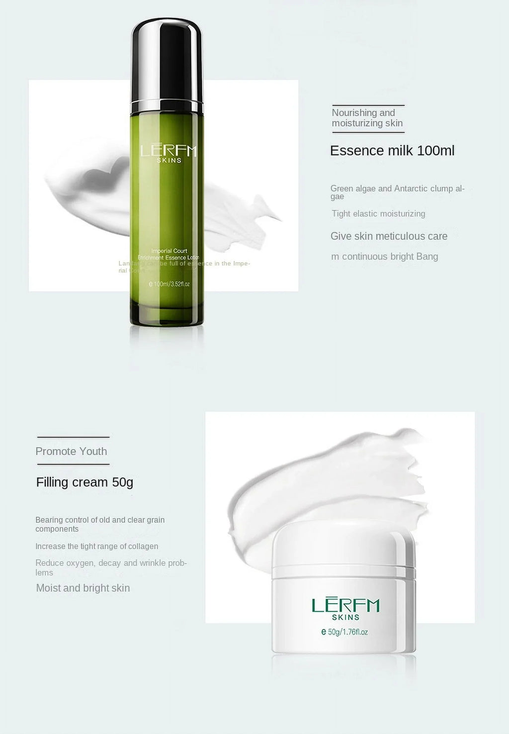 Face Toner Night Control 6Pcs Deep LERFM Whitening Beauty Skincare Products Cleaning Firming Day Serum Oil Set Cream Pores Face
