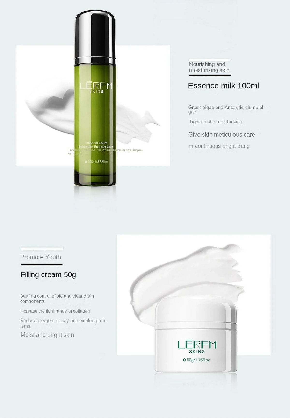 Face Toner Night Control 6Pcs Deep LERFM Whitening Beauty Skincare Products Cleaning Firming Day Serum Oil Set Cream Pores Face