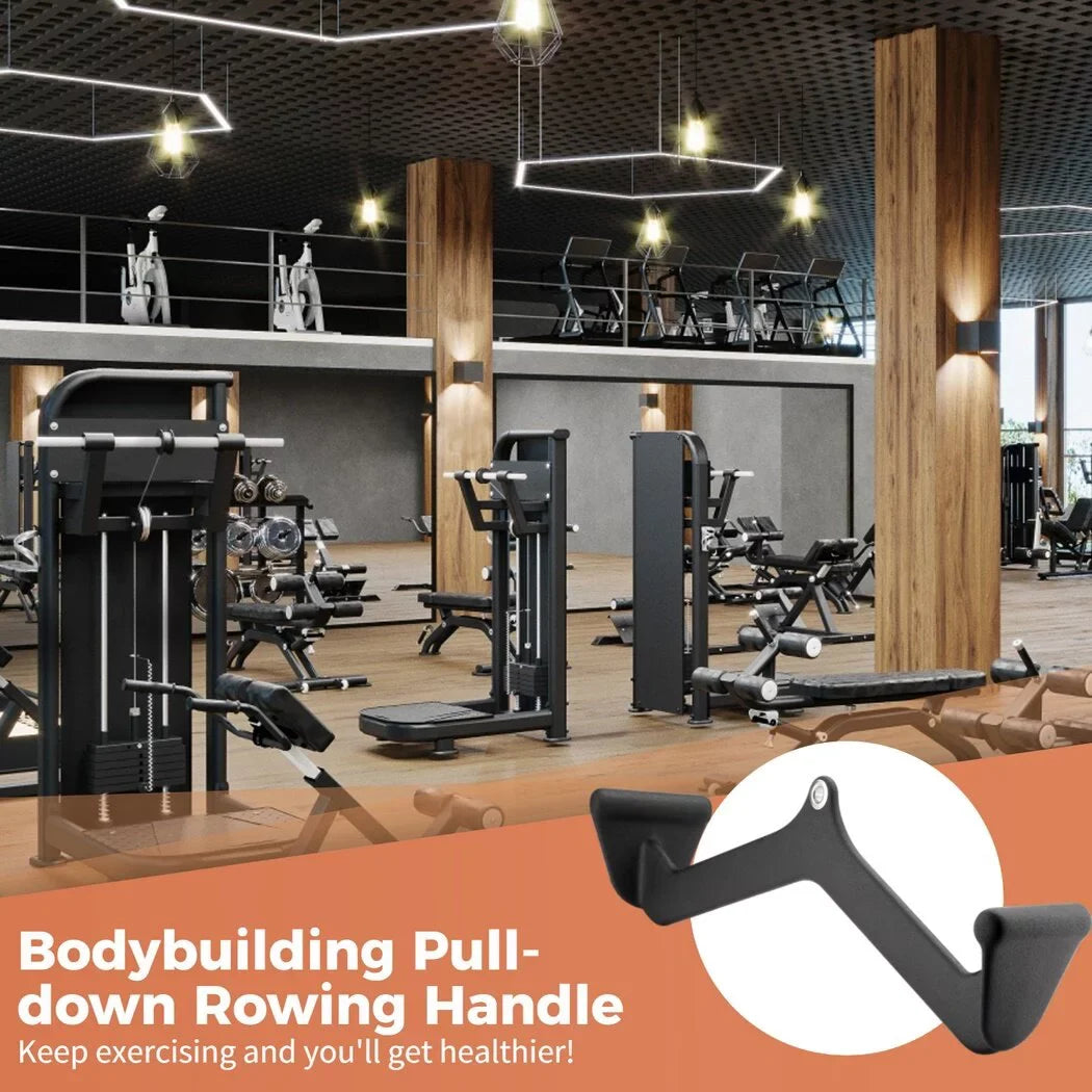 Handle Bodybuilding, Machine V-bar, Cable with Gym Pull-down for Trapezius Fitness Back Rowing Sports Lats Carabiner for Gyms, and Attachment Pulley Training, Rowing Muscles,