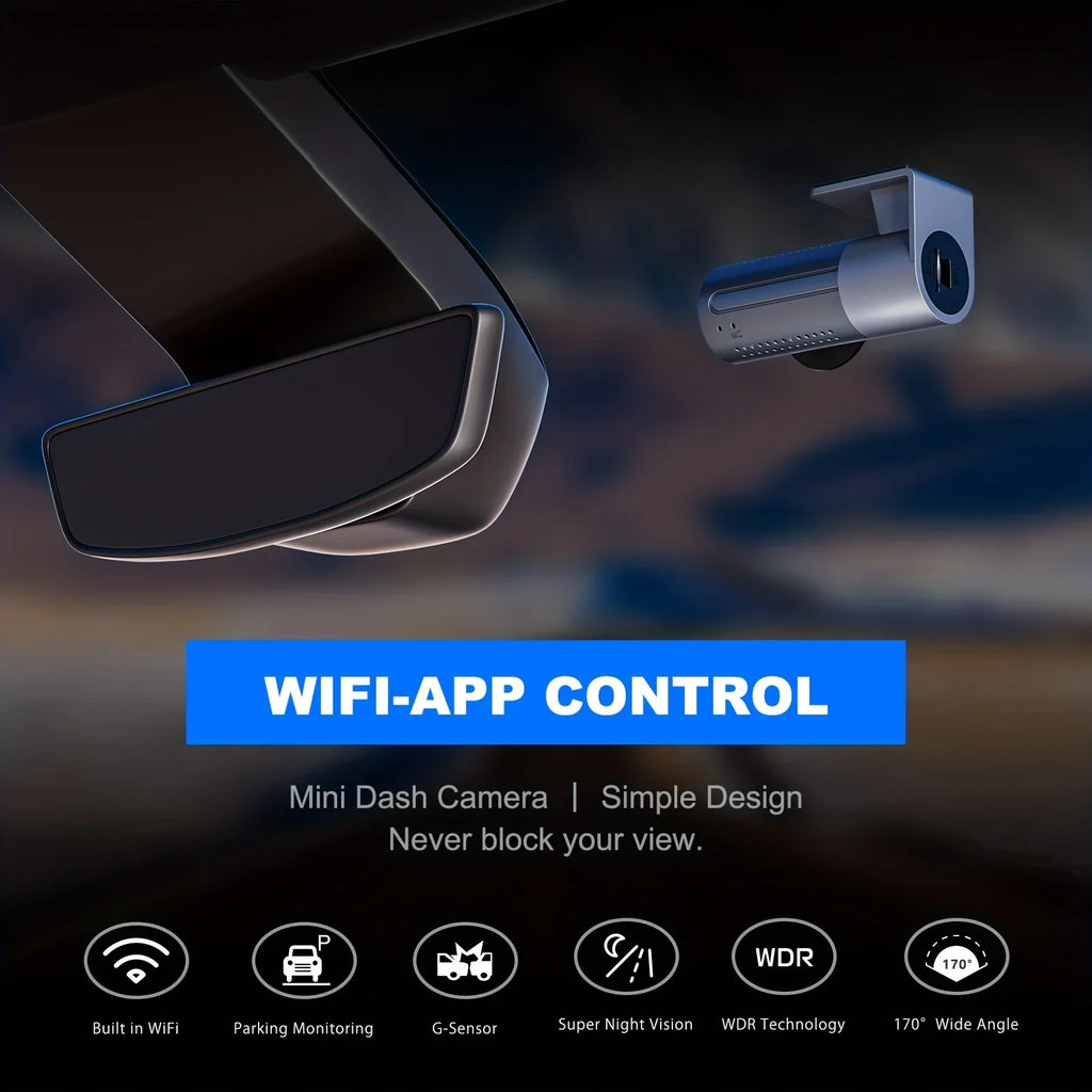 MAX Built-in Night Smart Cam 1440P Car VVCAR Dash Camera Vision 2K APP Loop WiFi A1-2K Recording Support G-Sensor 128G Control