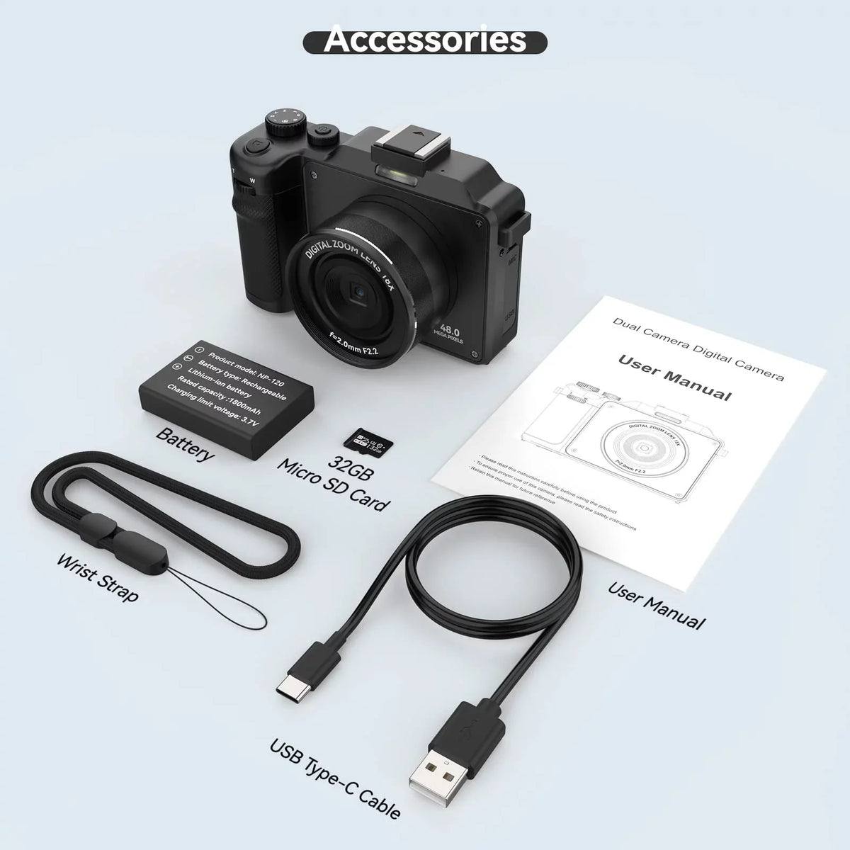 Micro Zoom,3.0-inch for Kids/Teens/Beginners(Black) Camera Video Digital OIEXI with Cameras,18X Front for and Card,Rechargeable 48MP Dual Digital Screen,32GB Rear Camera Photography,4K Battery,Camera