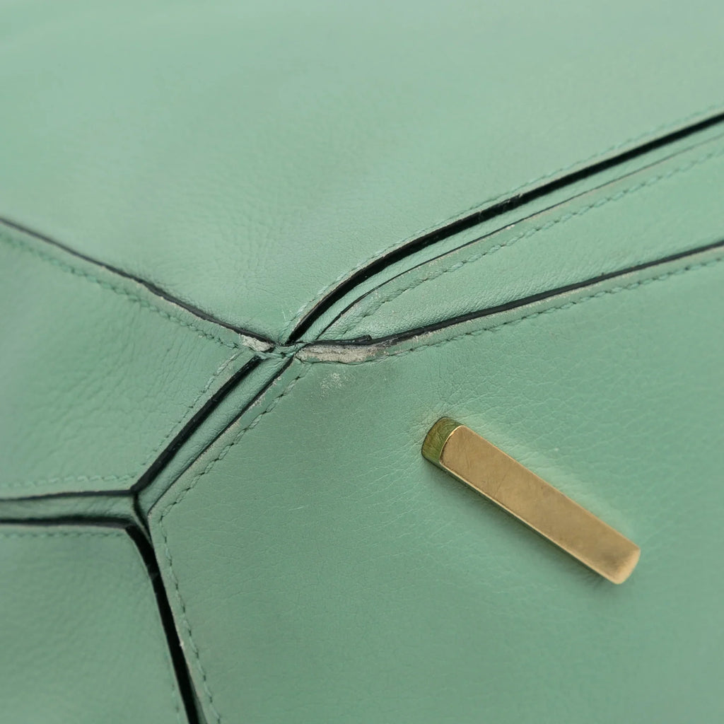 Satchel Puzzle Unisex LOEWE Leather Green Calf Pre-Owned (Good) Authenticated Medium