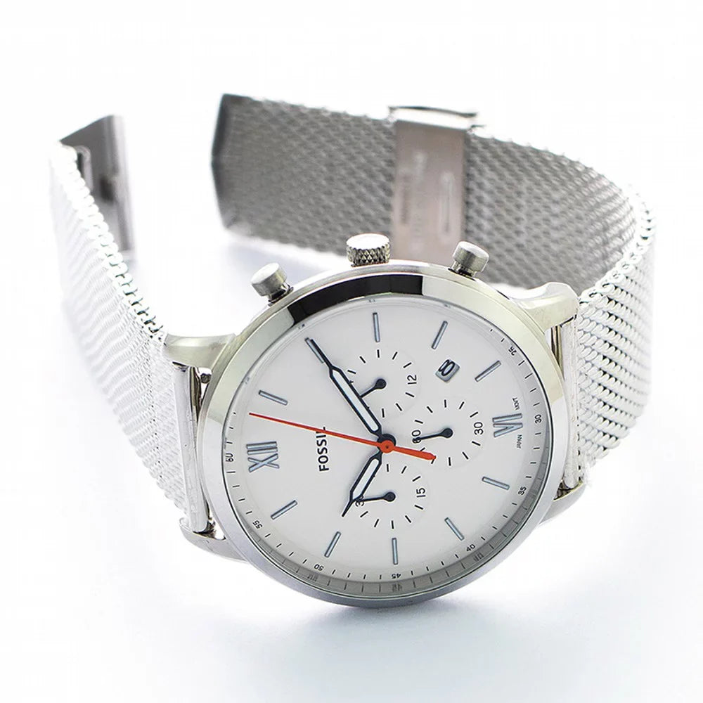 Watch, FS5382) Stainless Fossil Color:Silver-Toned Men's Casual 'Neutra Chrono' Quartz Steel (Model: