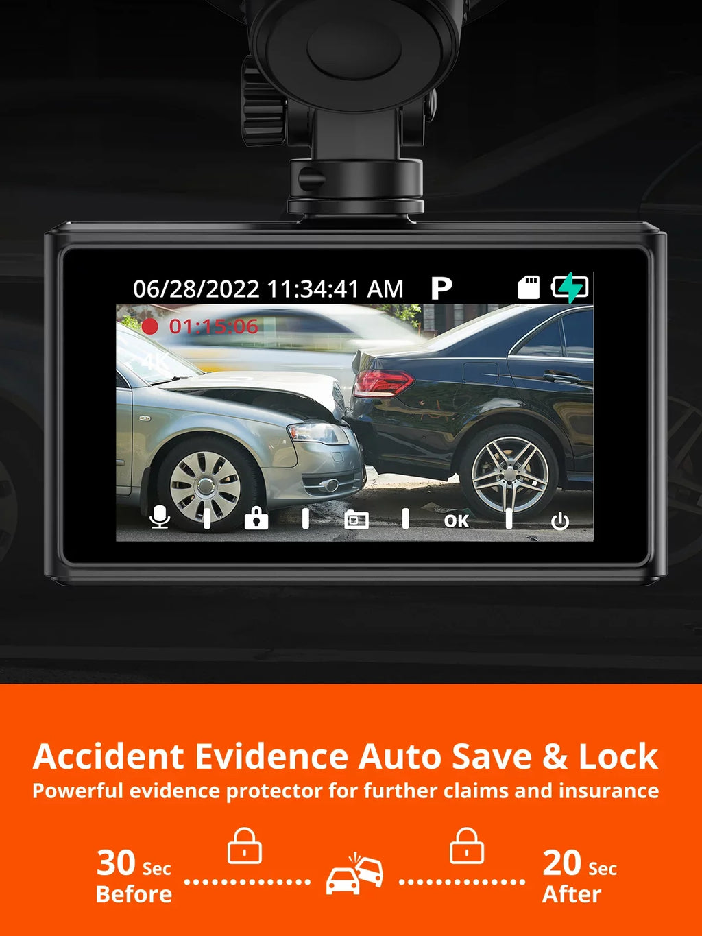 Night Rear Monitor, Version] and 256GB Dual Dash 4K D2 Front Car Supported[Upgraded Cam Pro - WiFi 4K for Parking Cam Camera and Kingslim Front Rear with Dash Dashboard Vision and with 1080P Cars,