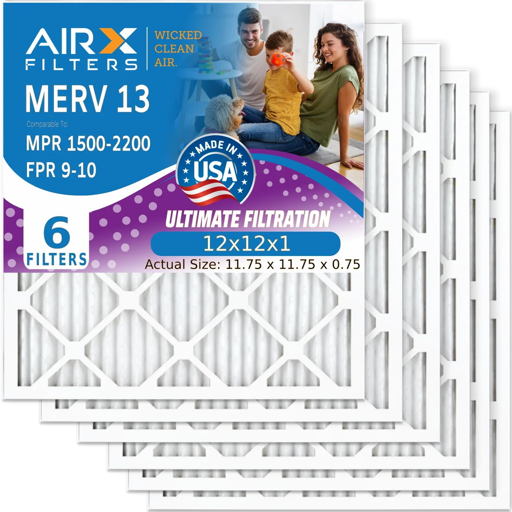 & Filter 12x12x1 AIRX Air USA AC Pack FILTERS MPR Conditioner 13 Filter to by Filters MERV Furnace Comparable HVAC 12x12x1 WICKED 6 FPR Electrostatic - CLEAN 9 Pleated Air 2200 AIR. Made Premium 1500