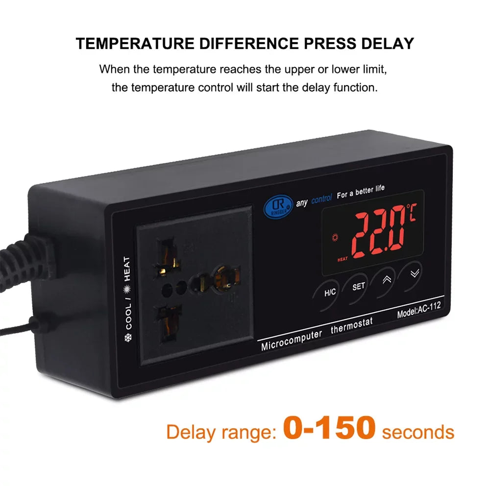 for Digital & Cooling Freezer, 40℃~110℃ House with Brewing, Reptiles Chest Thermostat Outlet, Anself Temperature Incubation, Controller Mode Home Heating Green