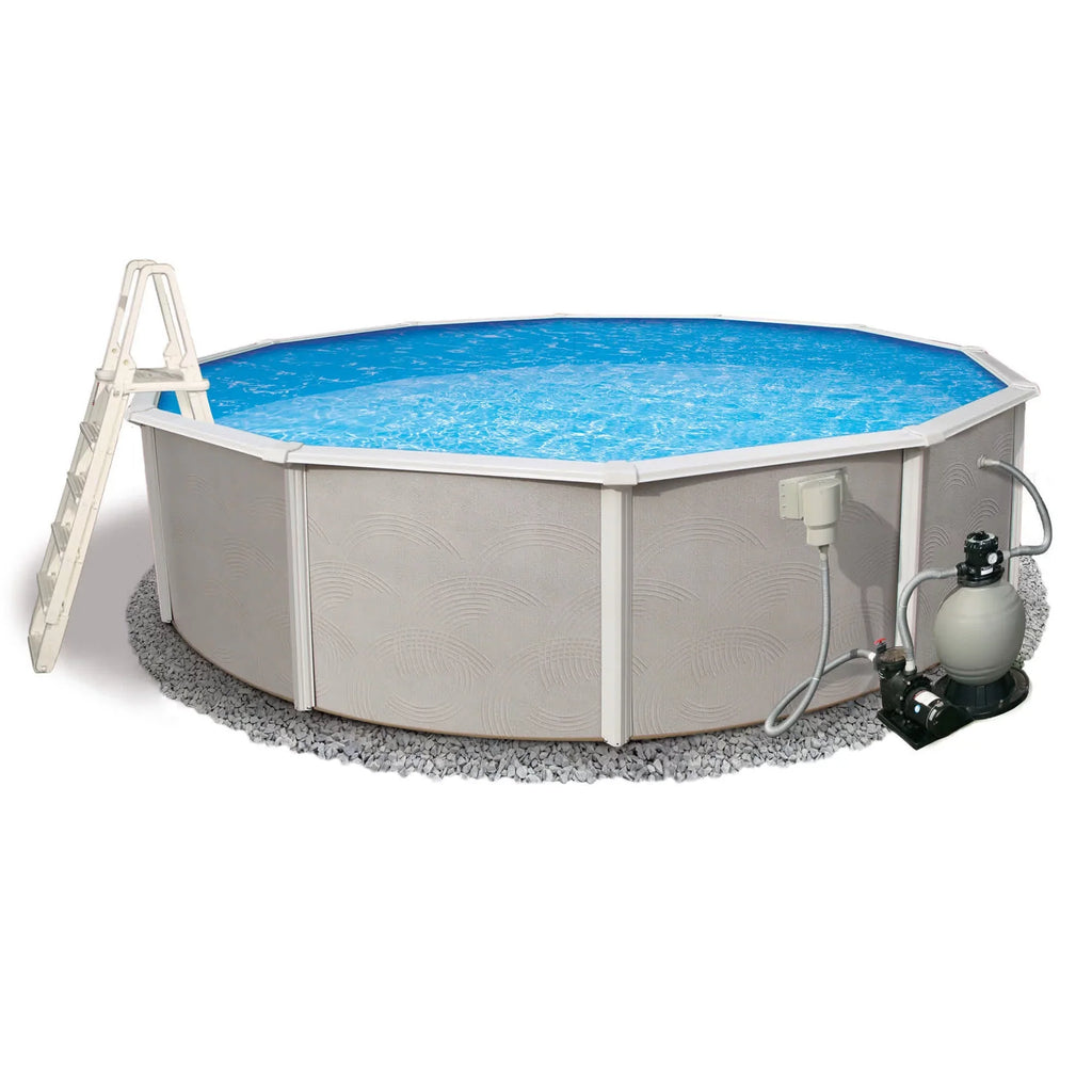 Wall Rail Belize Metal Package Deep Pool 27-ft 52-in Round Top 6-in Swimming