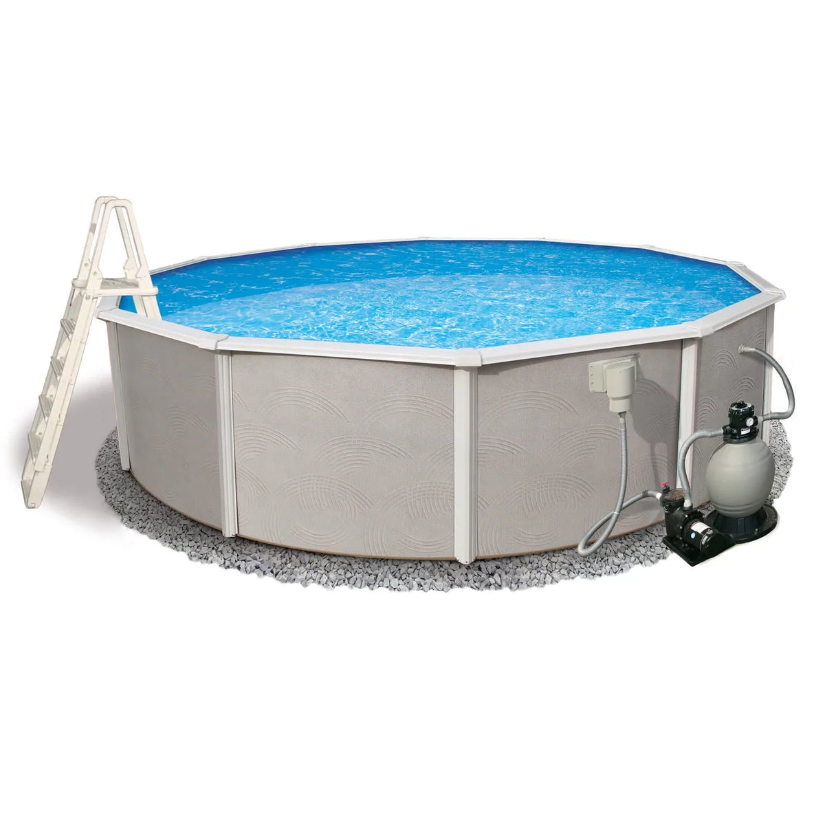 Wall Rail Belize Metal Package Deep Pool 27-ft 52-in Round Top 6-in Swimming