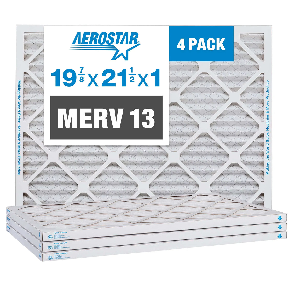 Filter, 21 1, Aerostar USA 19 7/8 4, MERV 1/2x1 x Pleated 13, 1/2 Air of the Box in 19 Made x 7/8x21