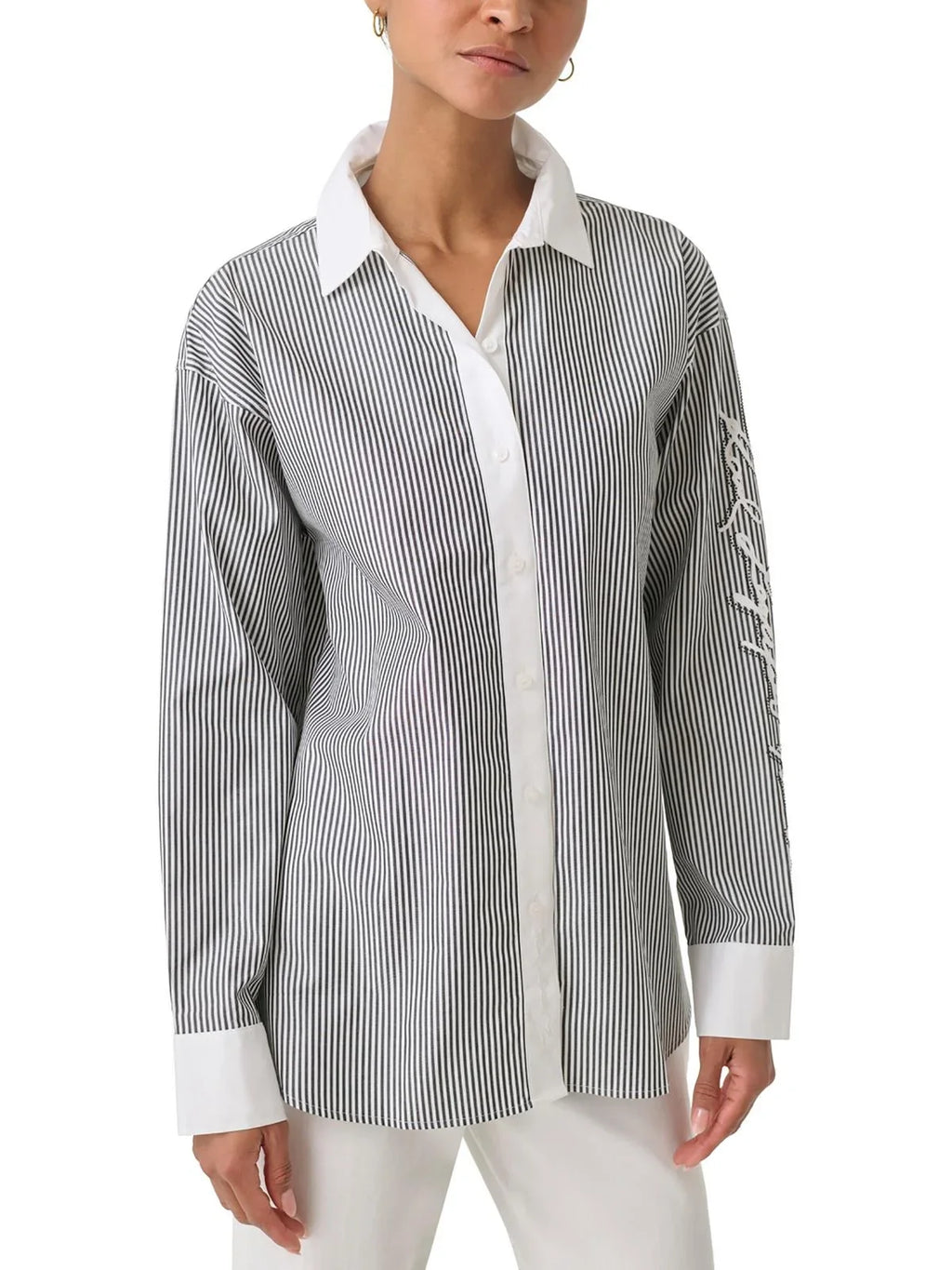 Womens Paris Button-Down Cotton Lagerfeld Striped Top Karl