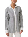 Womens Paris Button-Down Cotton Lagerfeld Striped Top Karl