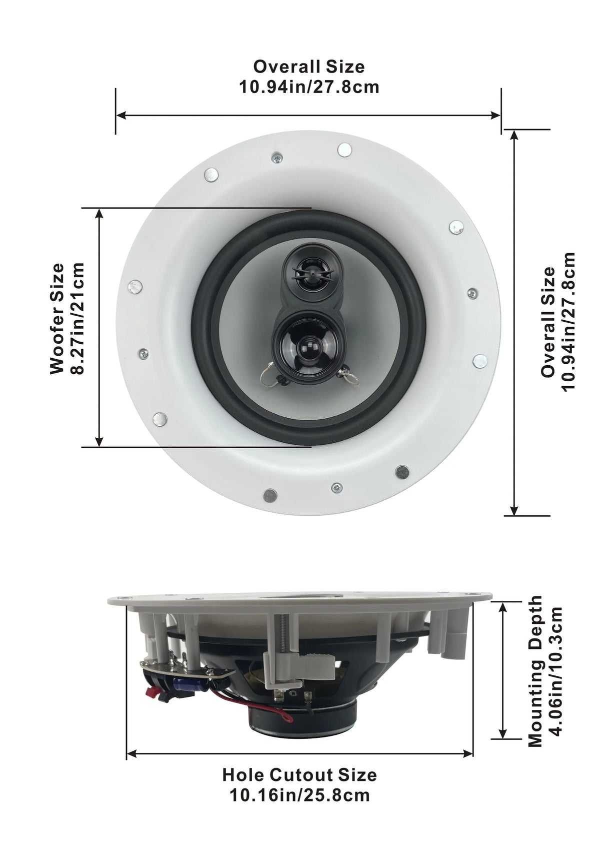 3 Pair Frameless Acoustic Speaker Audio CSic84 8" Way 5 Pack Home Ceiling In Theater Speakers