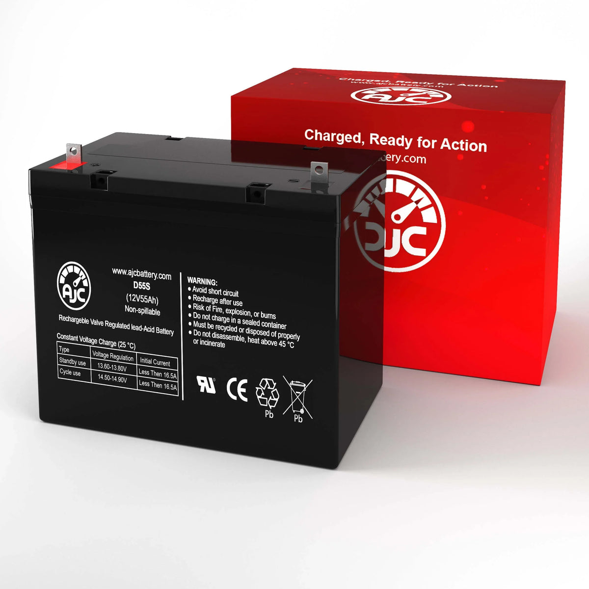 Replacement AJC This Dalton 55Ah Tacahe - Is Battery Mid-Wheel Drive Scooter Mobility PC1451M Brand 12V an